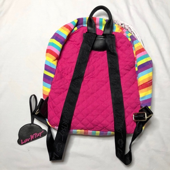 Betsey Johnson Rainbow Pink Backpack - Picture 3 of 4